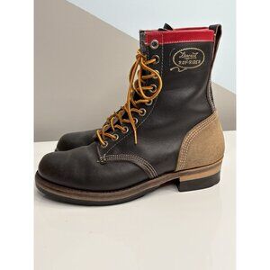 Vintage Daoust Ruf Rider Logger Leather Boots Men’s 9 EE Non Slip Lace Up Work
